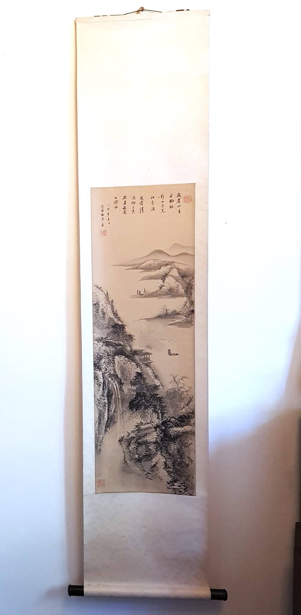 Kakemono on laminated silk, early 20th century