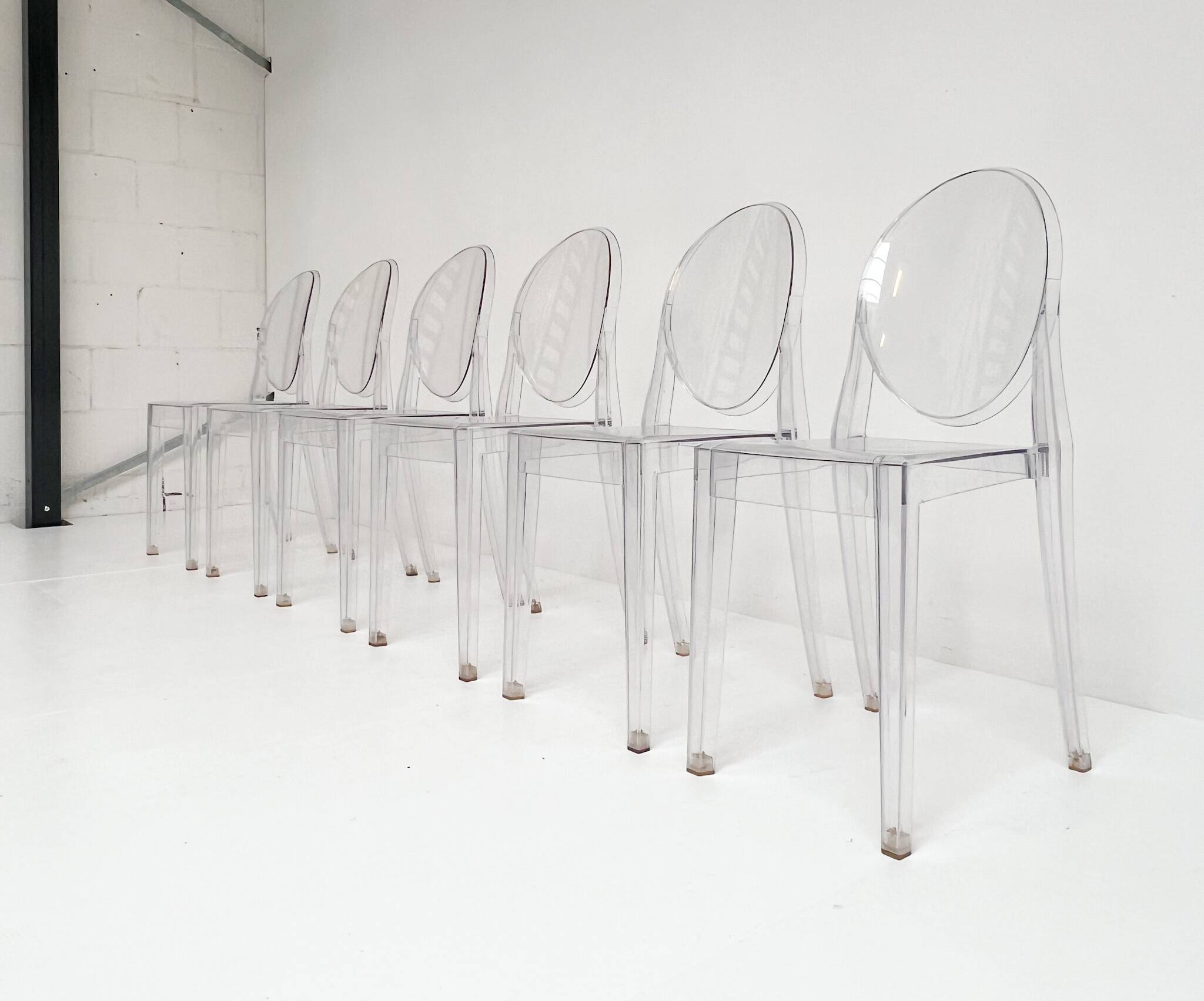 6 Victoria Ghost chairs by Philippe Starck for Kartell, after 2000.