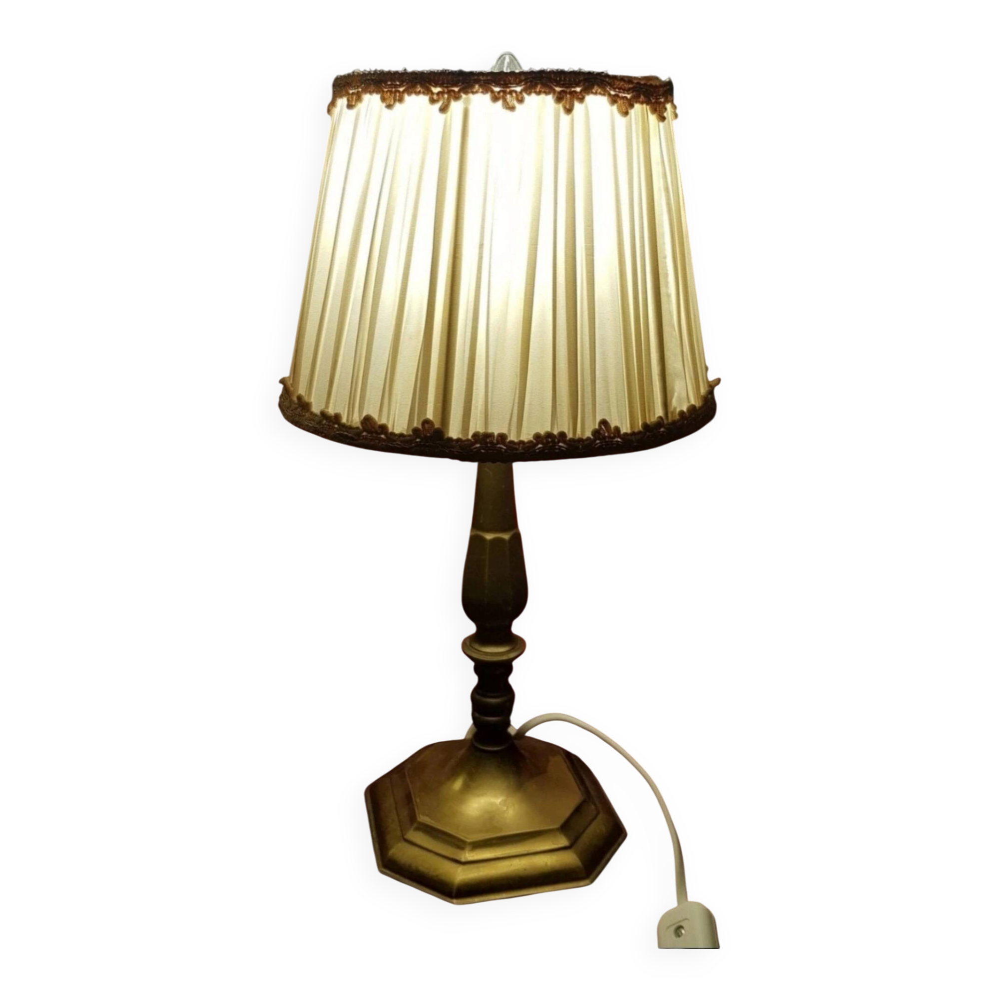 Pied de lampe a poser en laiton