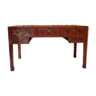 Ancient Chinese red laqué desk