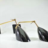 Large pair of vintage Italian wall light brass 1960 certified original edition, no copy