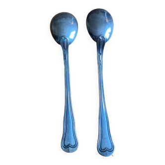 2 small silver-plated teaspoons