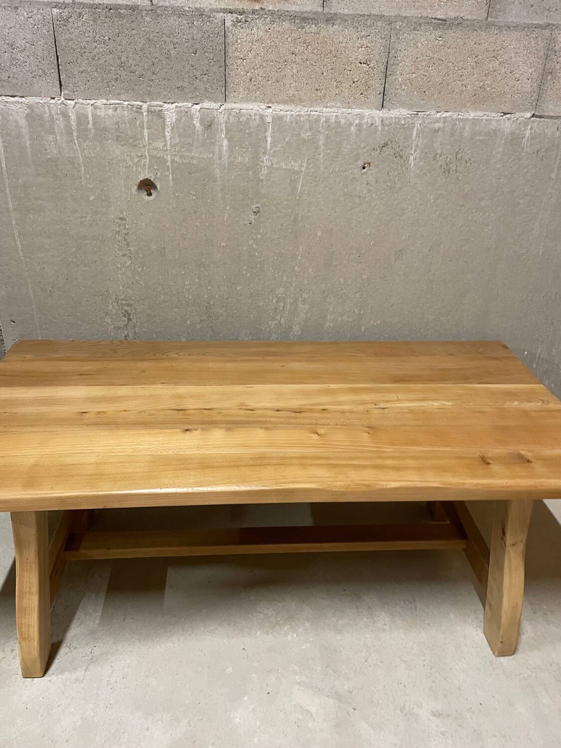 Solid elm wood farmhouse table
