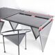 Iron desk and chair in Memphis style