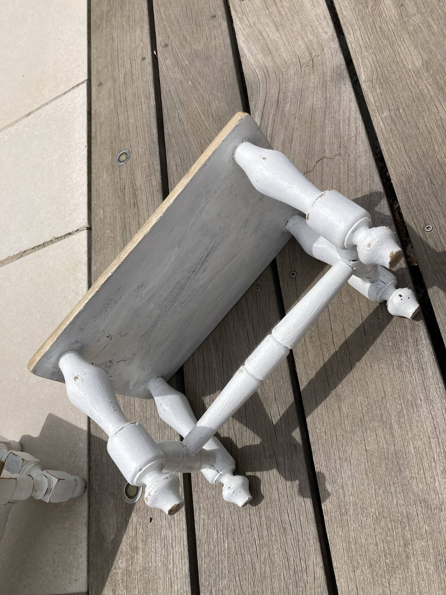 Lot de 2 petits tabourets relookes maison de campagne