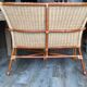 Banquette fauteuil en rotin vintage