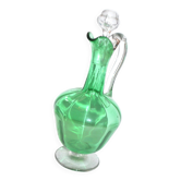 Green Venetian-ribbed crystal decanter – antique wine pitcher