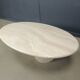 Vintage oval travertine coffee table, 1970s