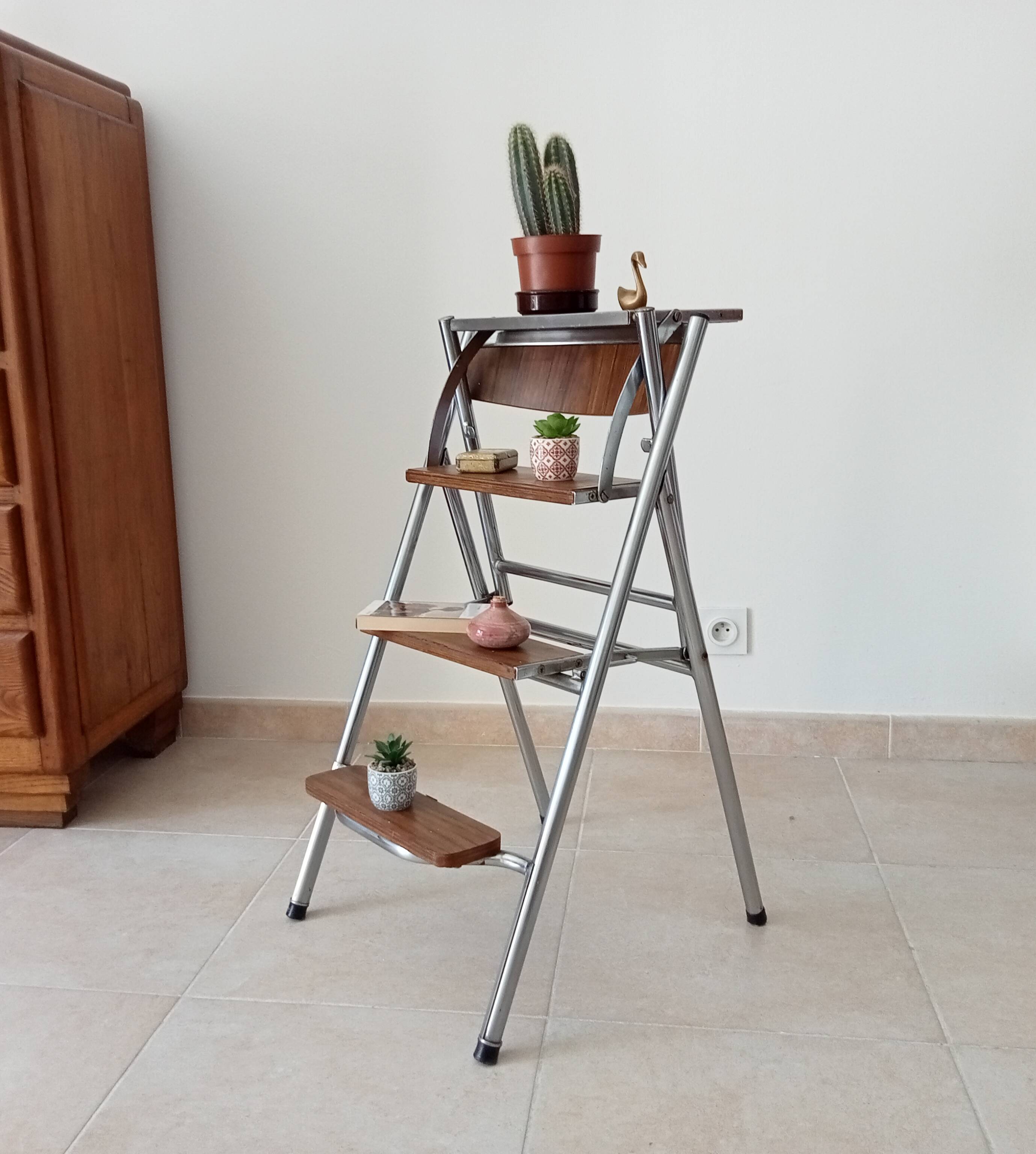 Stepladder vintage formica chair 70s/80s