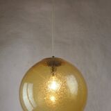Suspension globe verre fume ambre bulle Peill & Putzler space age