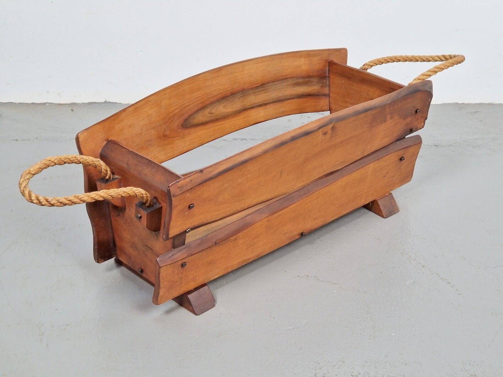 Brutalist Rope Magazine Rack, 1960s