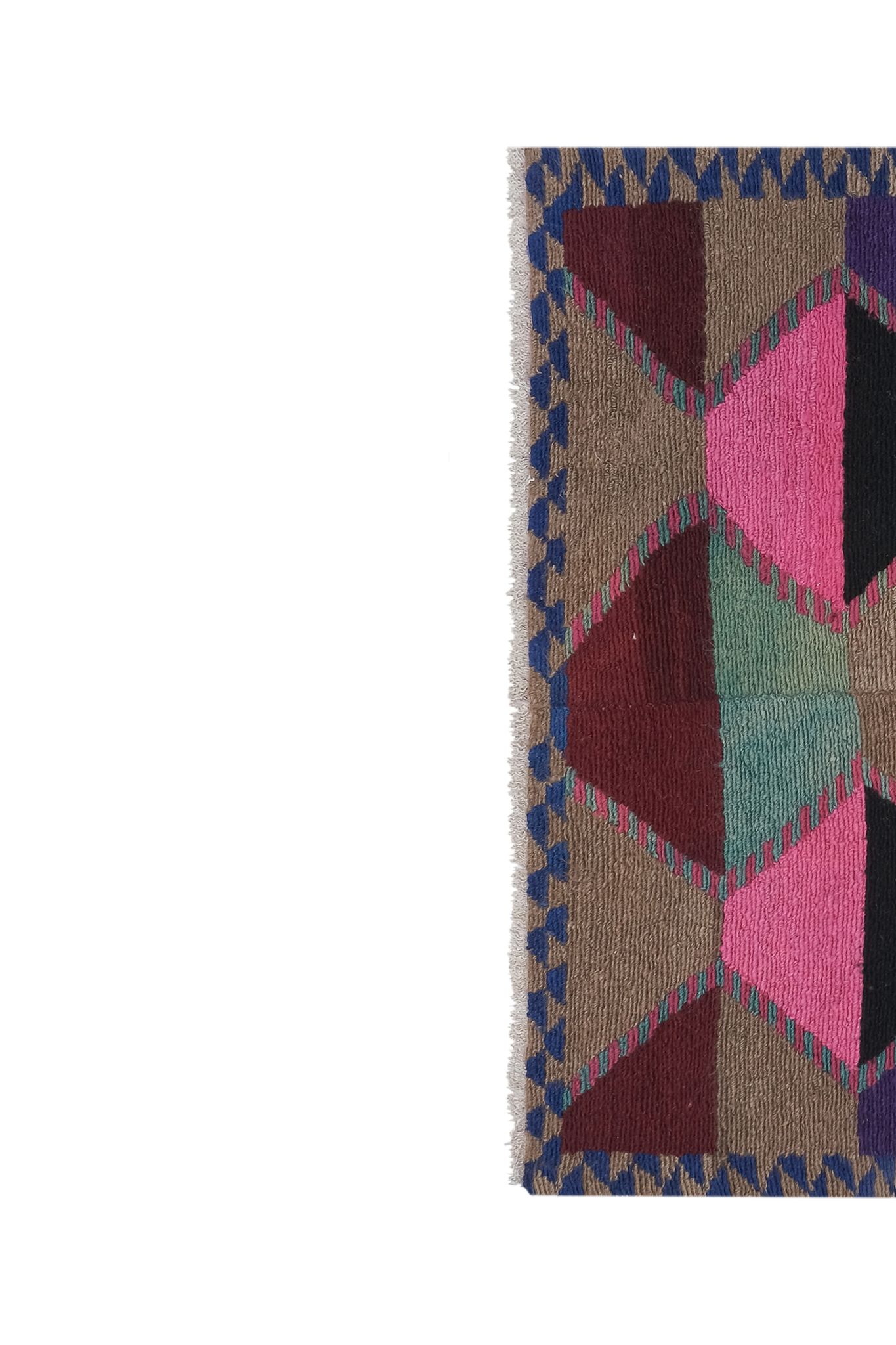 Tapis vintage turc de oushak tissé à la main 124x141 cm