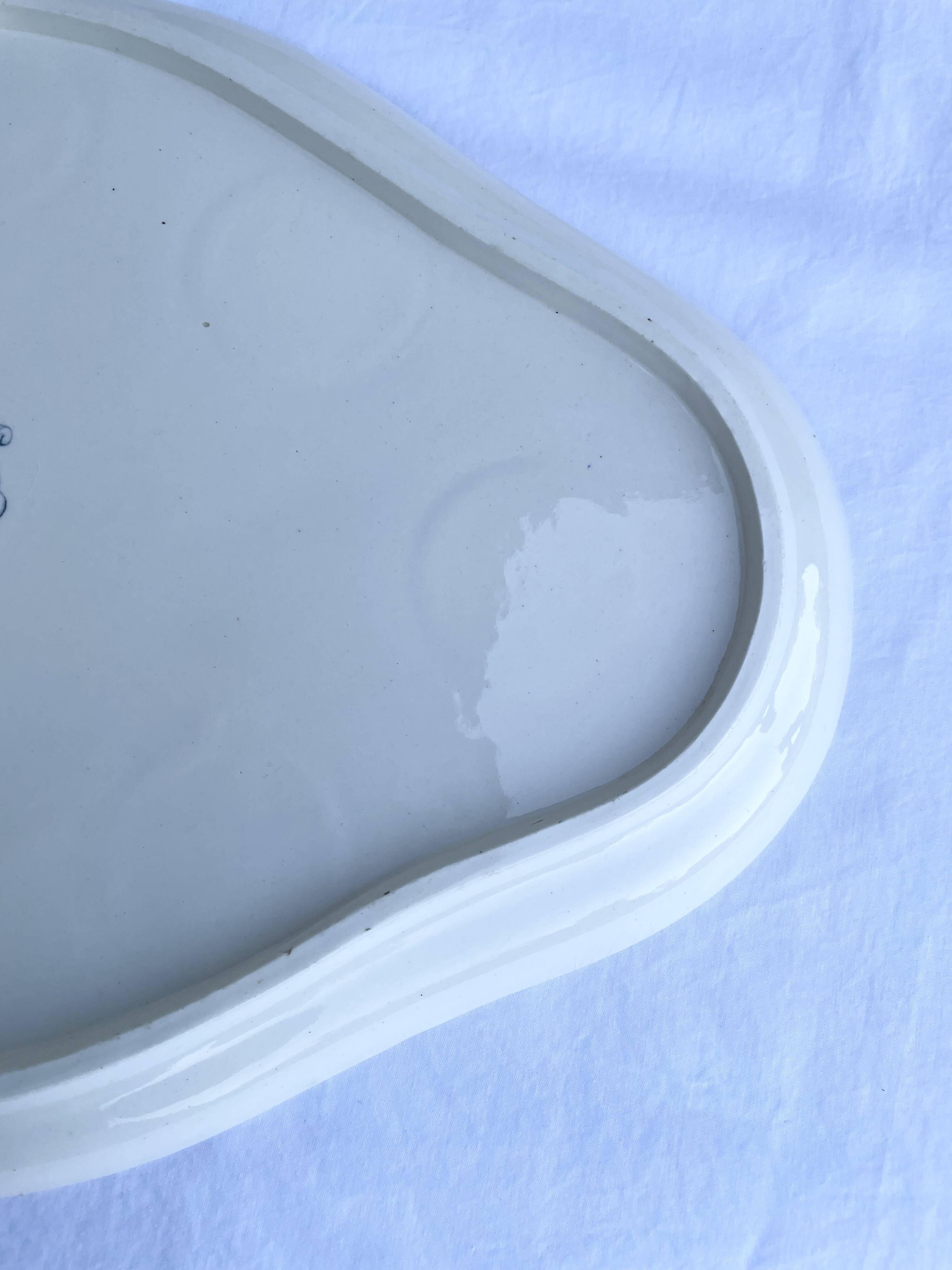 Old earthenware egg dish – Émile Bourgeois, late 19th century