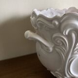 Moustiers Lallier white earthenware floor planter D30cm