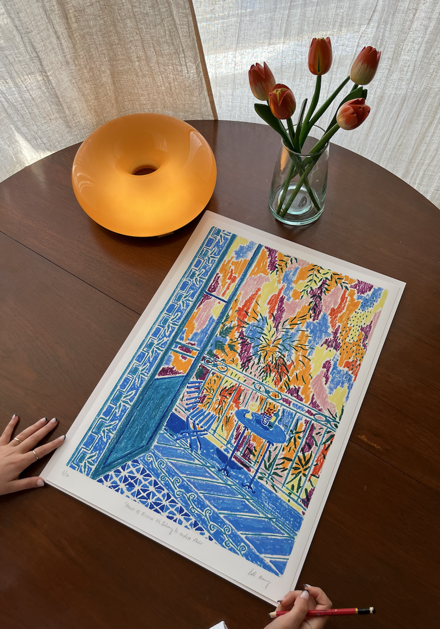 'Dream of Riviera Xii, Balcony to Endless Skies Print'