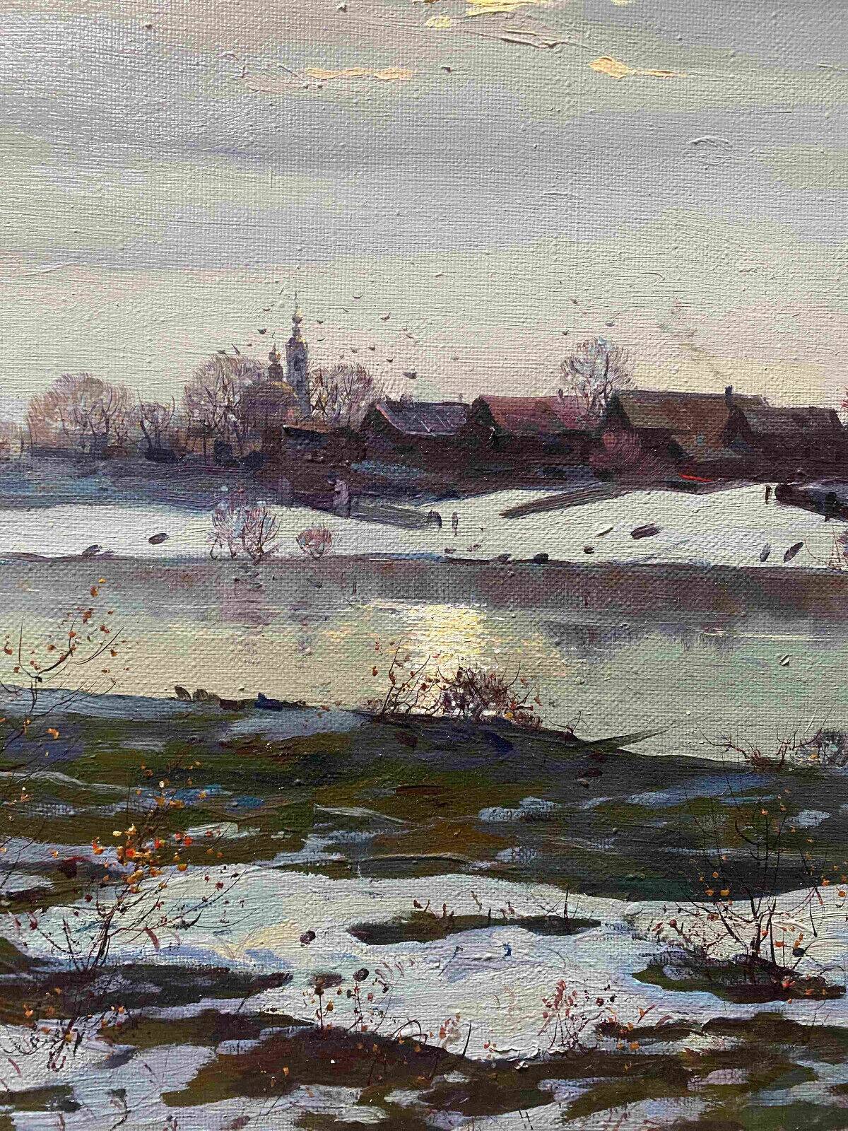 HST Russian school painting "Winter landscape" 1993 signed located + frame