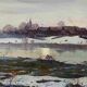 HST Russian school painting "Winter landscape" 1993 signed located + frame