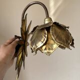 Vintage 70s gold Jansen style wall lamp