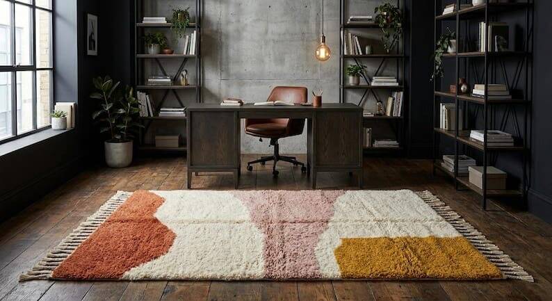 Handmade traditional pure wool rug size 2/3 m