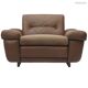 Fauteuil club Brazil style, cuir pleine fleur patiné