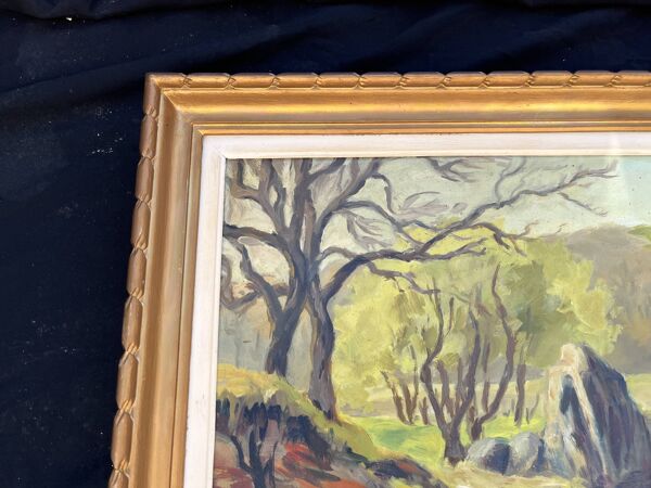 Tableau ancien paysage signé A. Raynaud