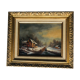 Oil on panel, animated winter landscape
