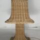 Lampe de table champignon "Pagode" en osier et rotin, Pays-Bas 1980