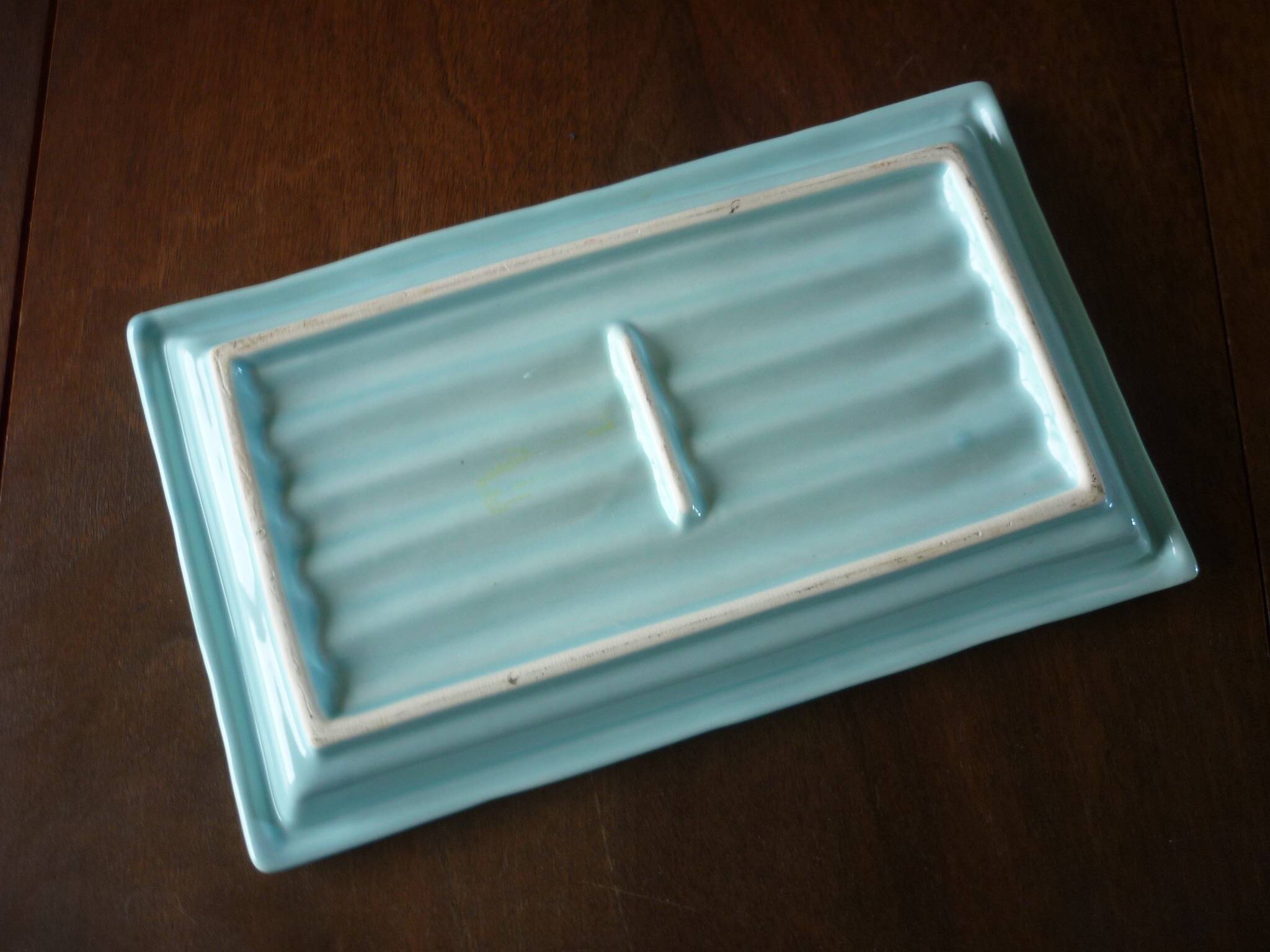 Blue bamboo imitation cake dish