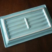 Blue bamboo imitation cake dish