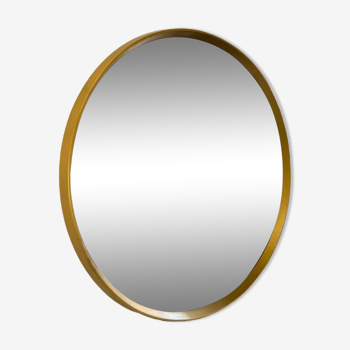 Miroir rond vintage avec bord "doré"