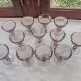 12 old bistro glasses