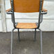 Chaise d'écolier vintage en métal et bois