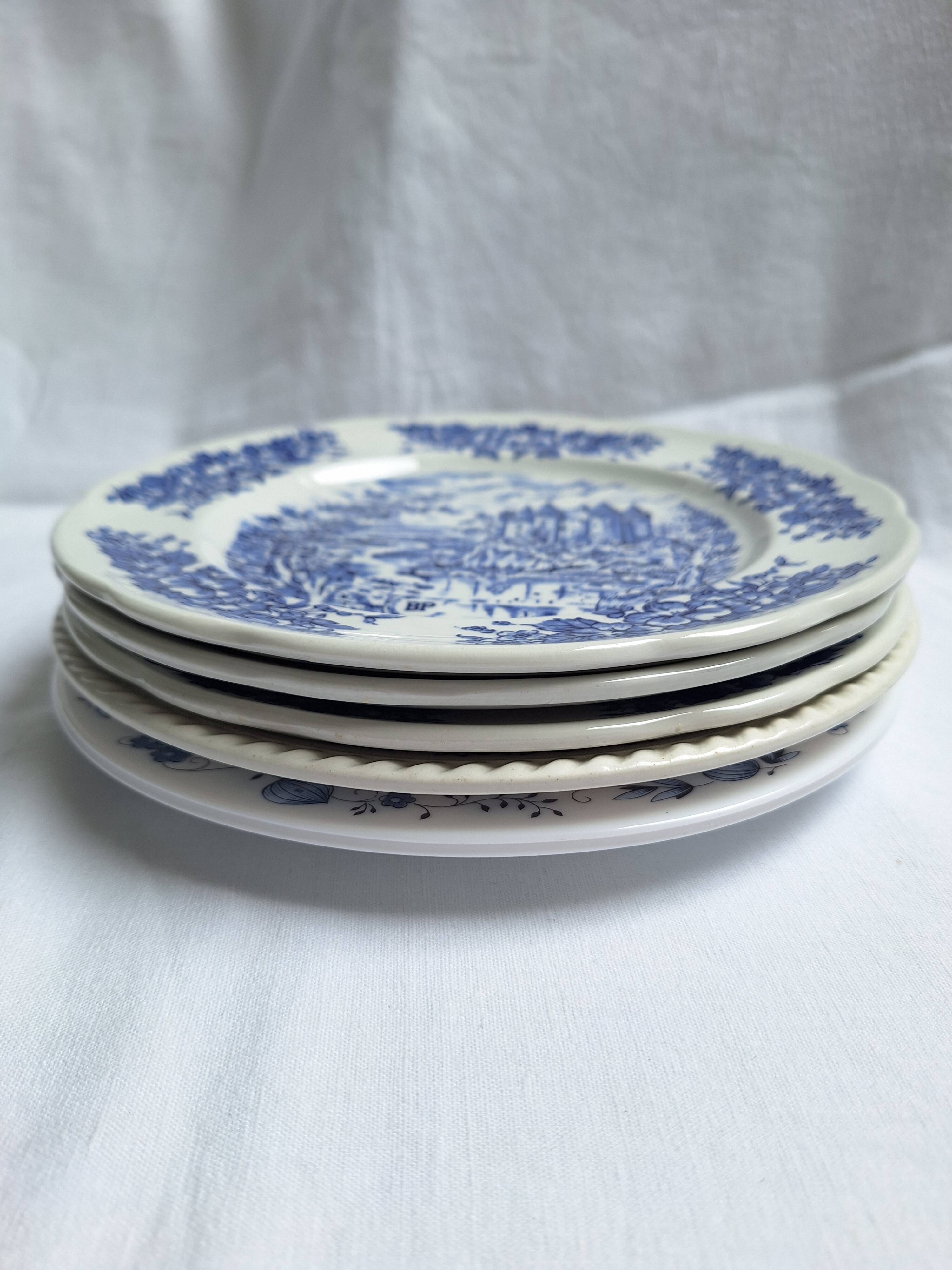Vintage blue dinner plates