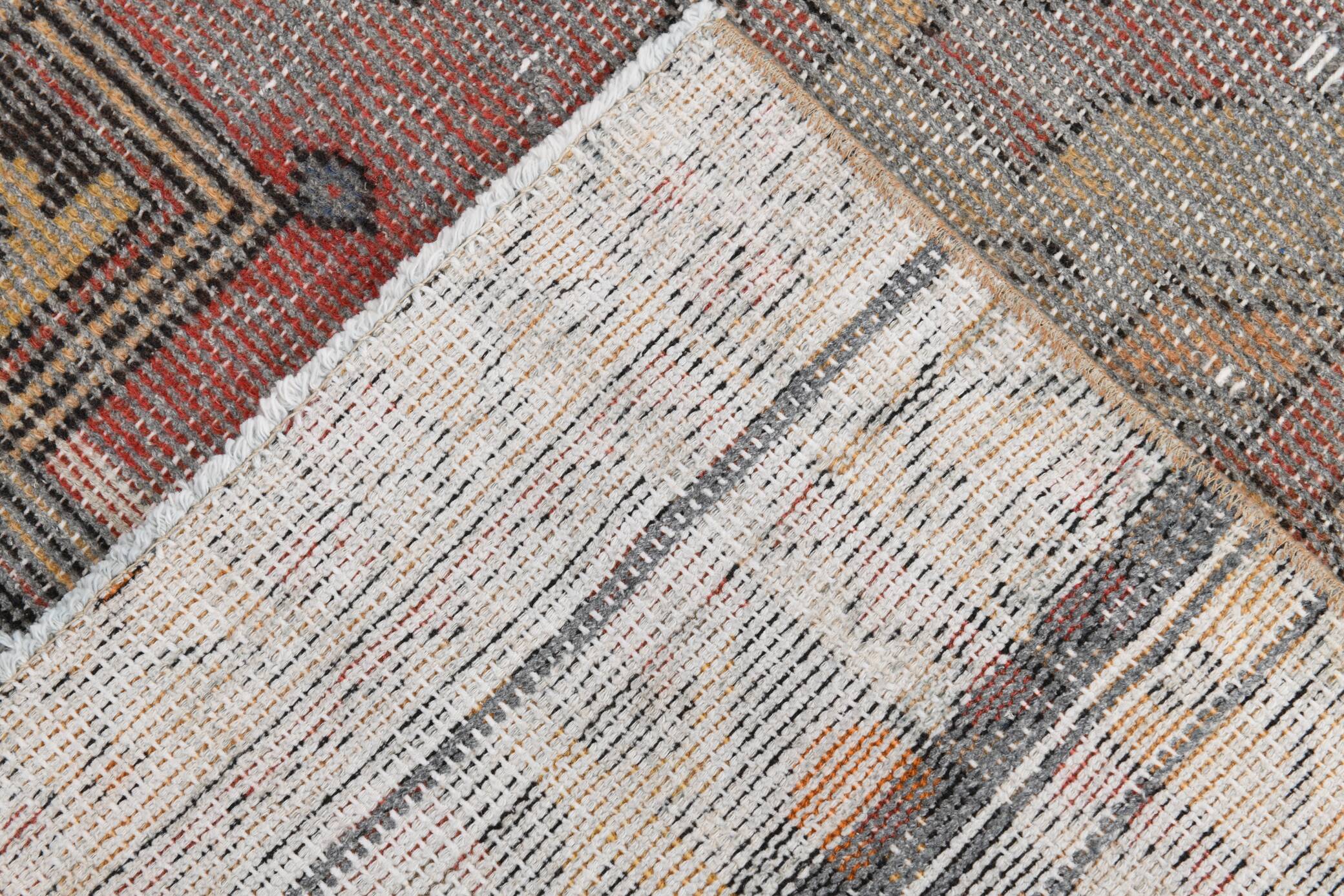 3x6 Shades Of Red & Black Handmade Wool Classic Vintage Rug, 100x179Cm