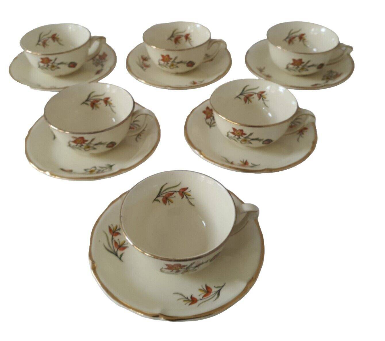 Saverne Céranord Saint Amand Semi Vitrified Tea Service 12 Pieces 1960s