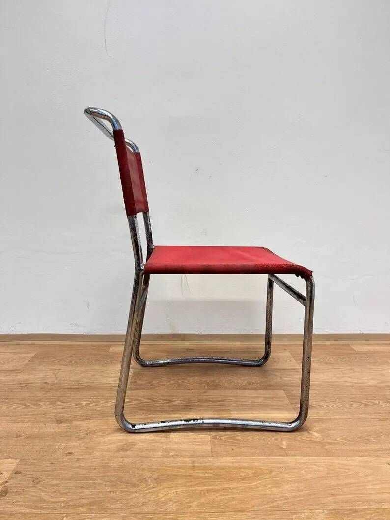 Tubular Steel Chrome Bauhaus Chair by Hynek Gottwald - 1930 (Eisengarn)