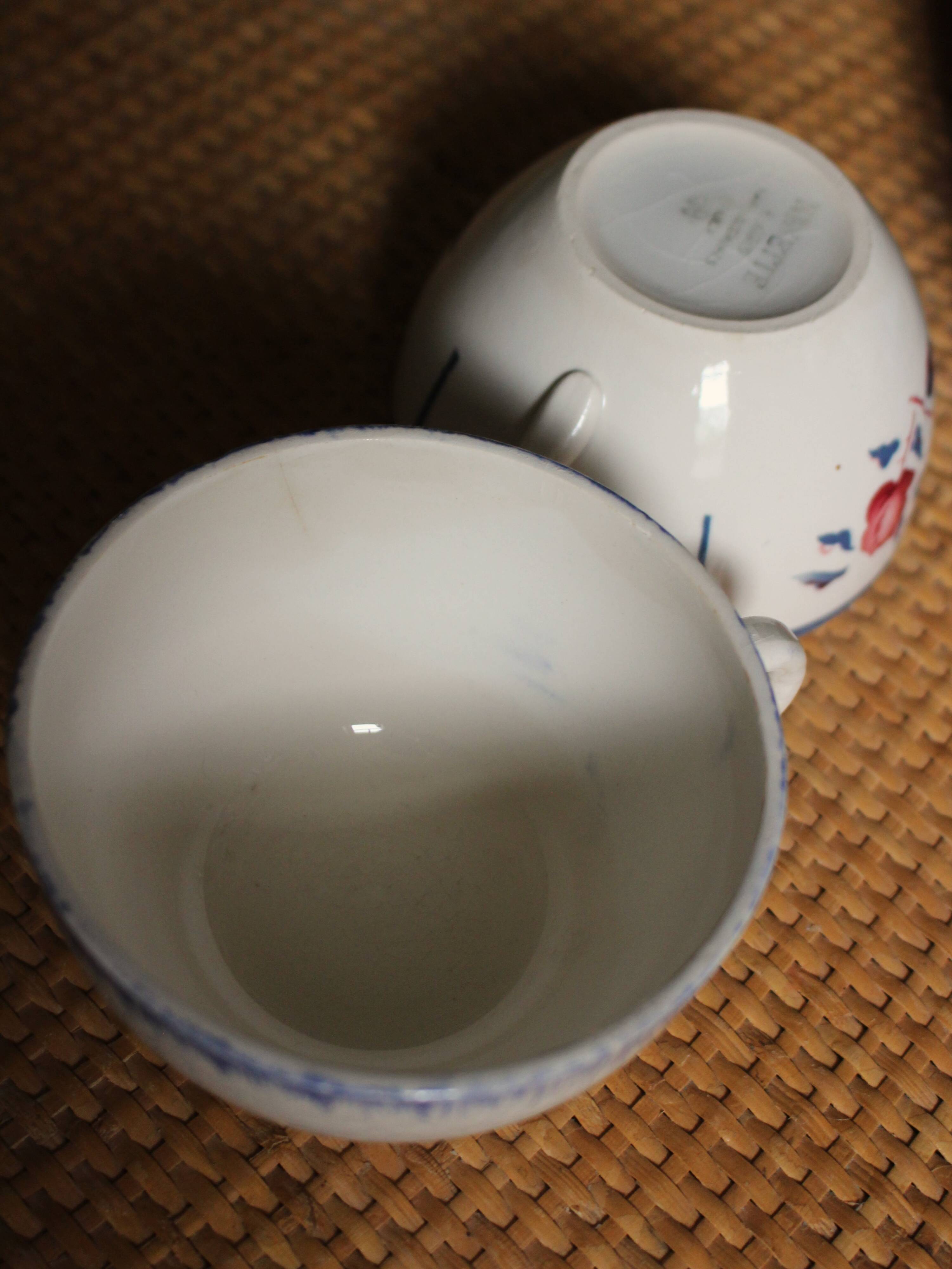 Set of 2 Blue Ninette Marie Lou Digoin Sarreguemines cups