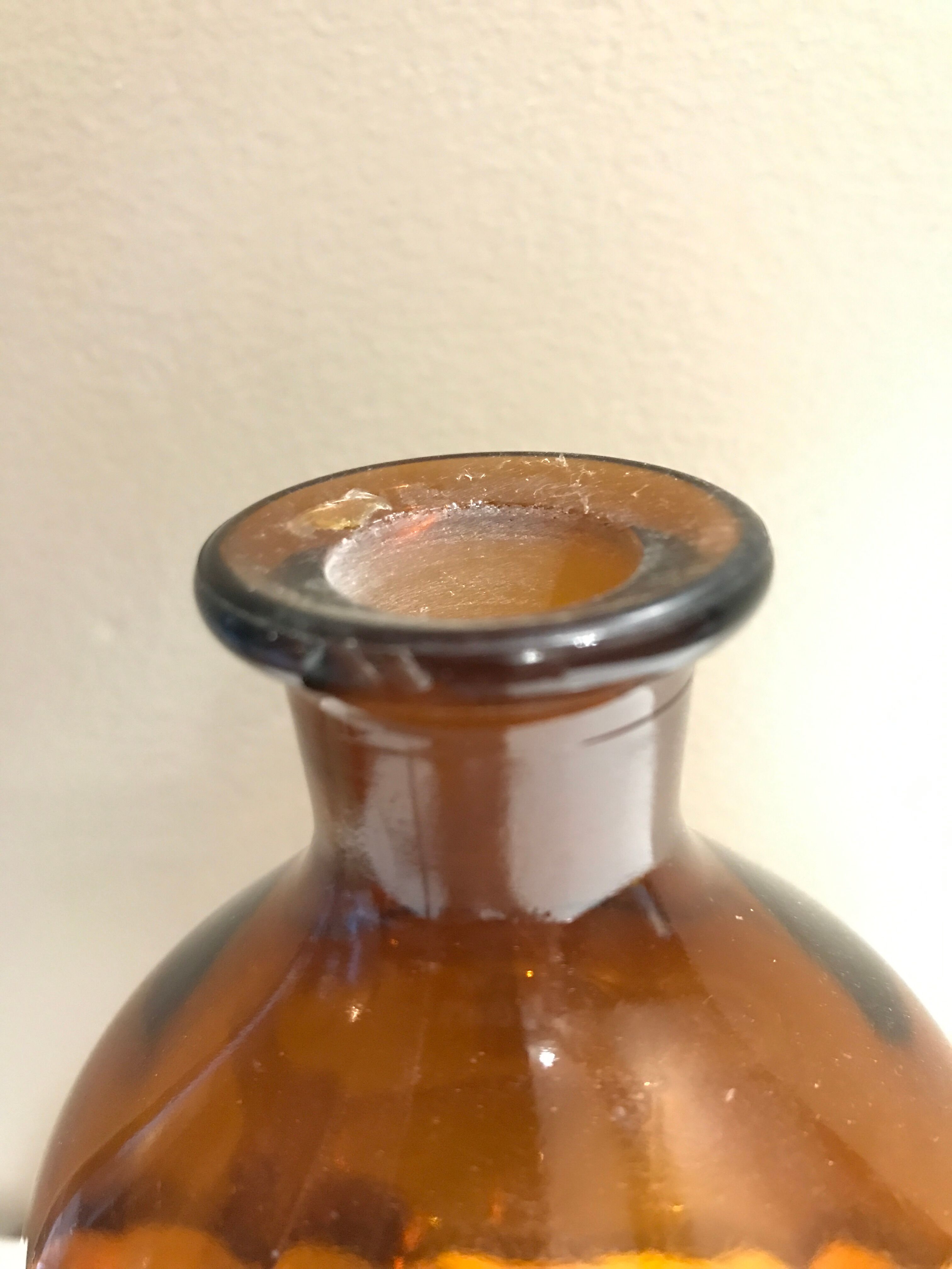 Brown glass laboratory bottle