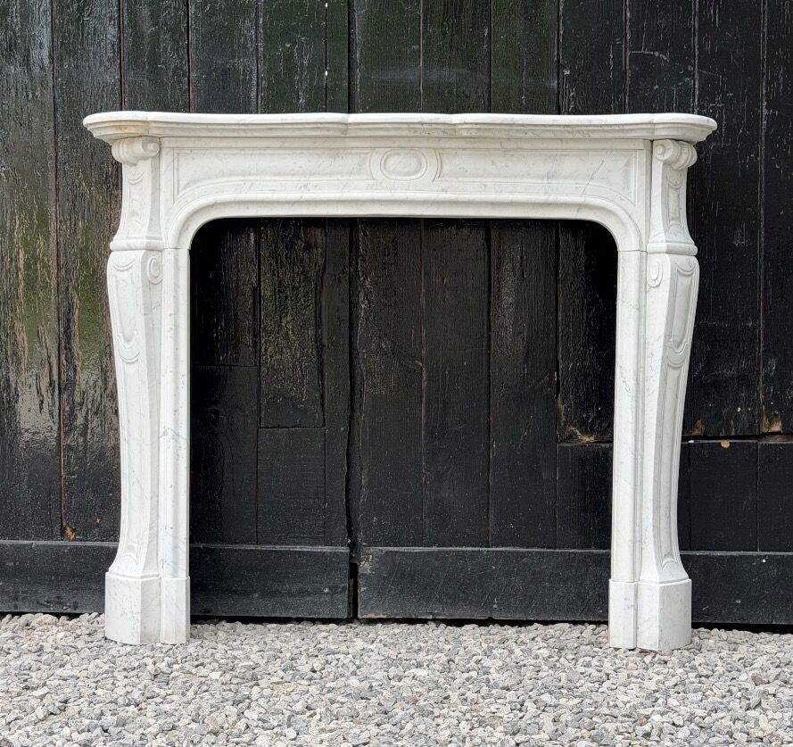 Louis XV style Carrara marble fireplace circa 1900