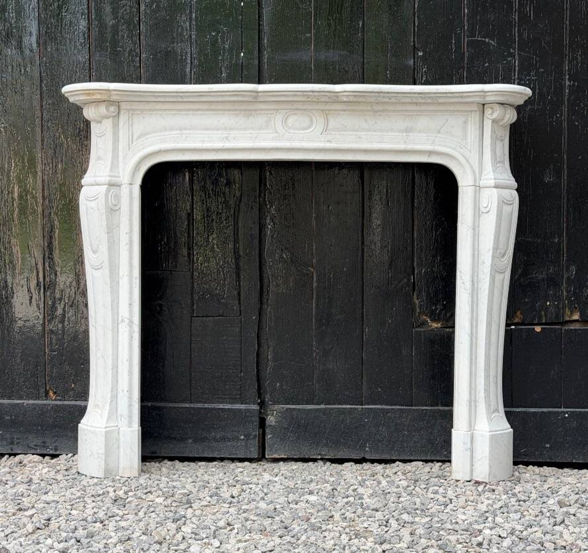 Louis XV style Carrara marble fireplace circa 1900