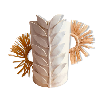 Artisanal raw ceramic vase