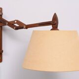 Small teak scissors wall lamp 1960s holland