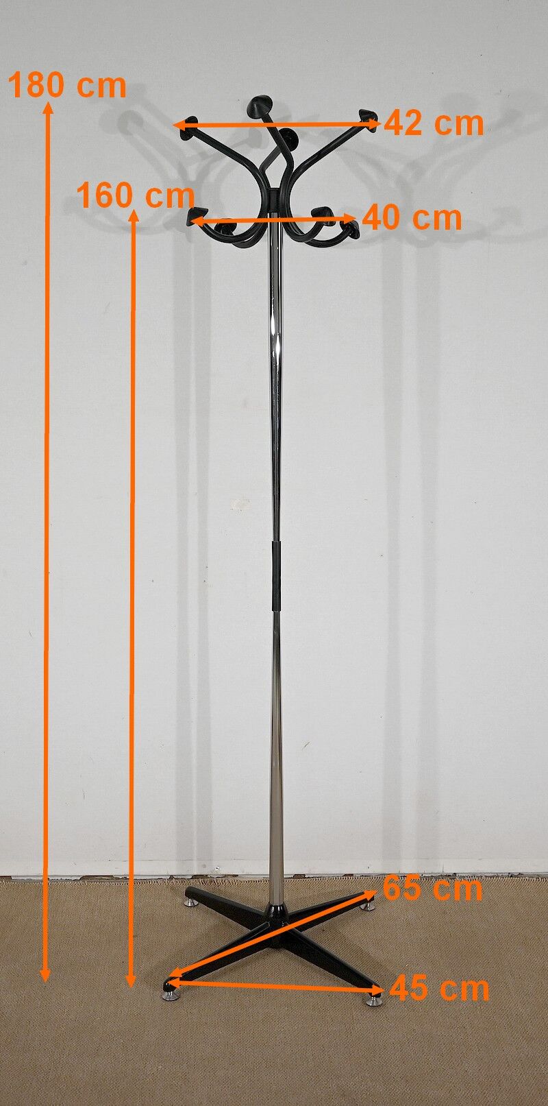 Coat rack Swivel in chromed metal - 1960