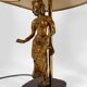 Pair of Sculptural Lamps in Gilt Bronze, Thai Dancers, 20th Century