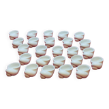 25 Snail Shell Buckets In Vintage White Porcelain