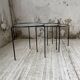 50s metal and glass nesting coffee tables