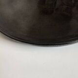 XXL Beretta Vallauris 1960 black glazed earthenware tray D34cm