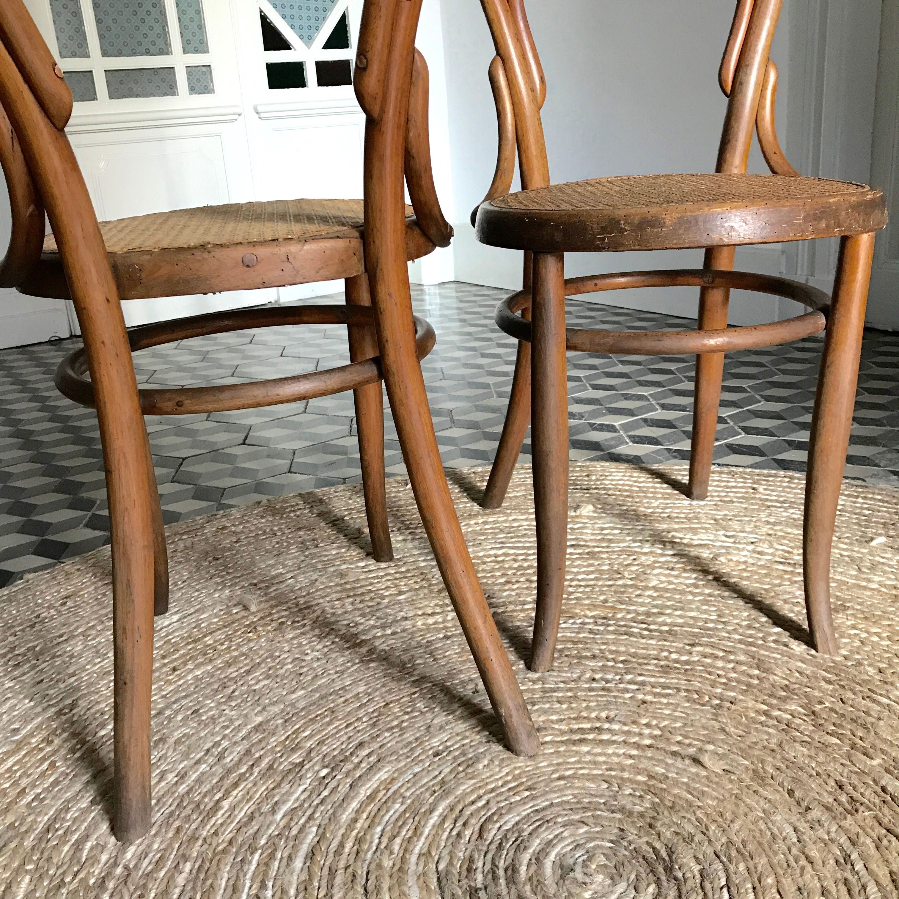 Wooden bistro chairs and canning