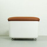 Space Age Fiberglass Lounge Chair in cognac leather, 1970s