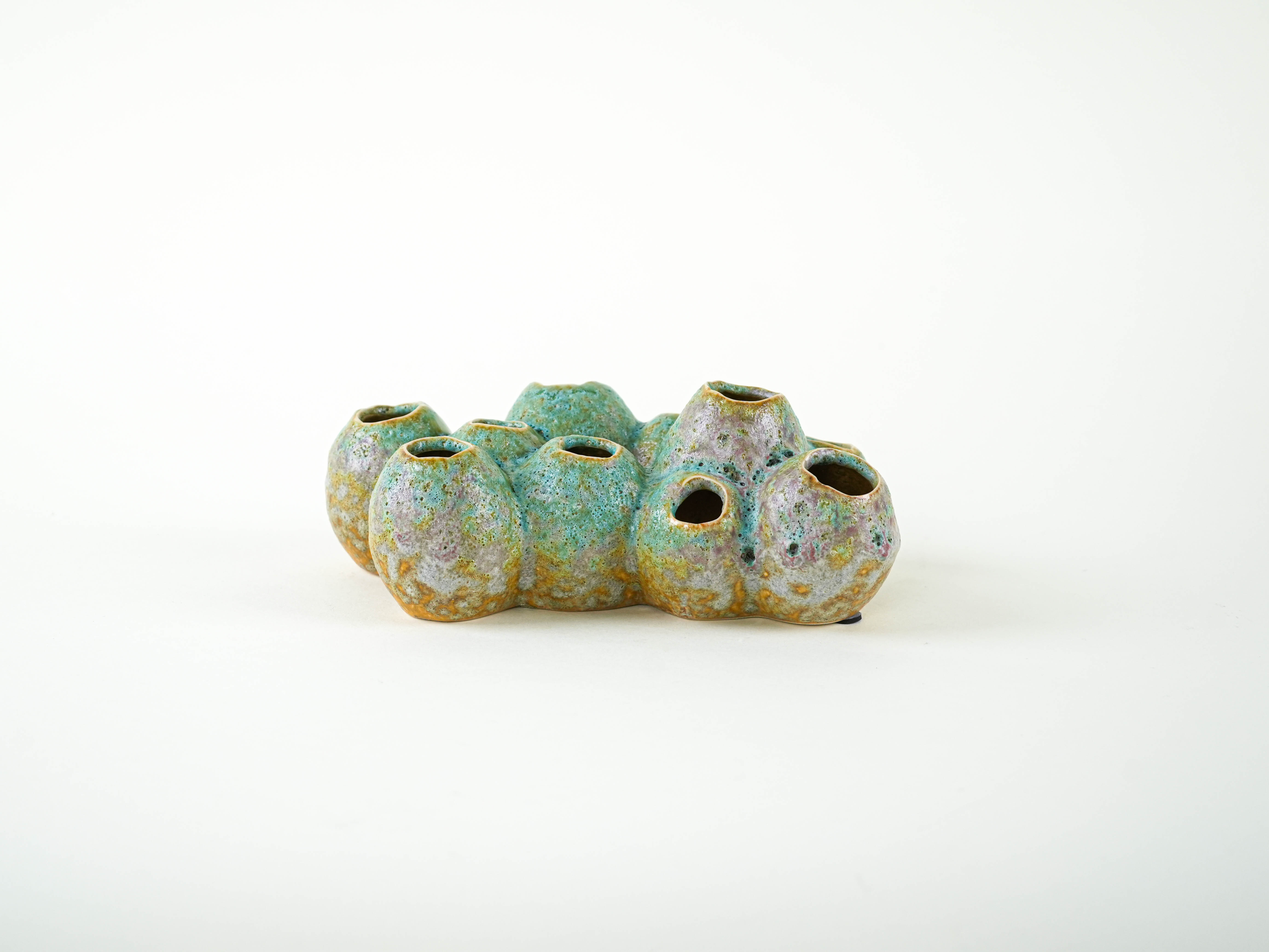 Ceramic vase – flower frog, Danish design, 1960s, made in Denmark